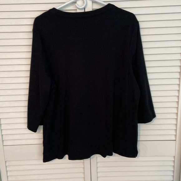 Isaac Mizrahi live! Essentials Half Zip 3/4 Sleeve Top 1X - Picture 4 of 6